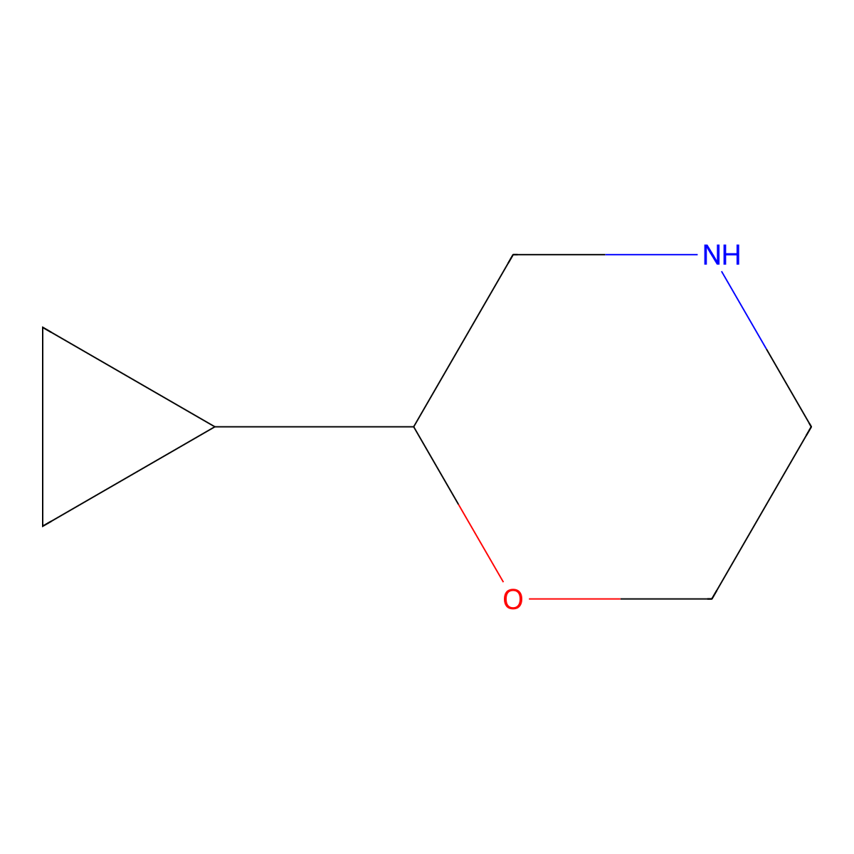 2-Cyclopropylmorpholine molecular structure, CAS 1063734-79-1