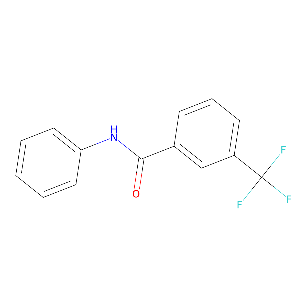N-phenyl-3-(trifluoromethyl)benzamide molecular structure, CAS 106376-18-5