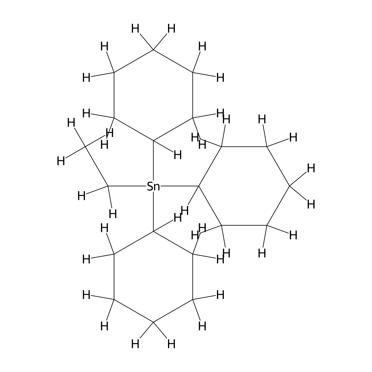 Stannane, tricyclohexylethyl- molecular structure, CAS 106376-80-1