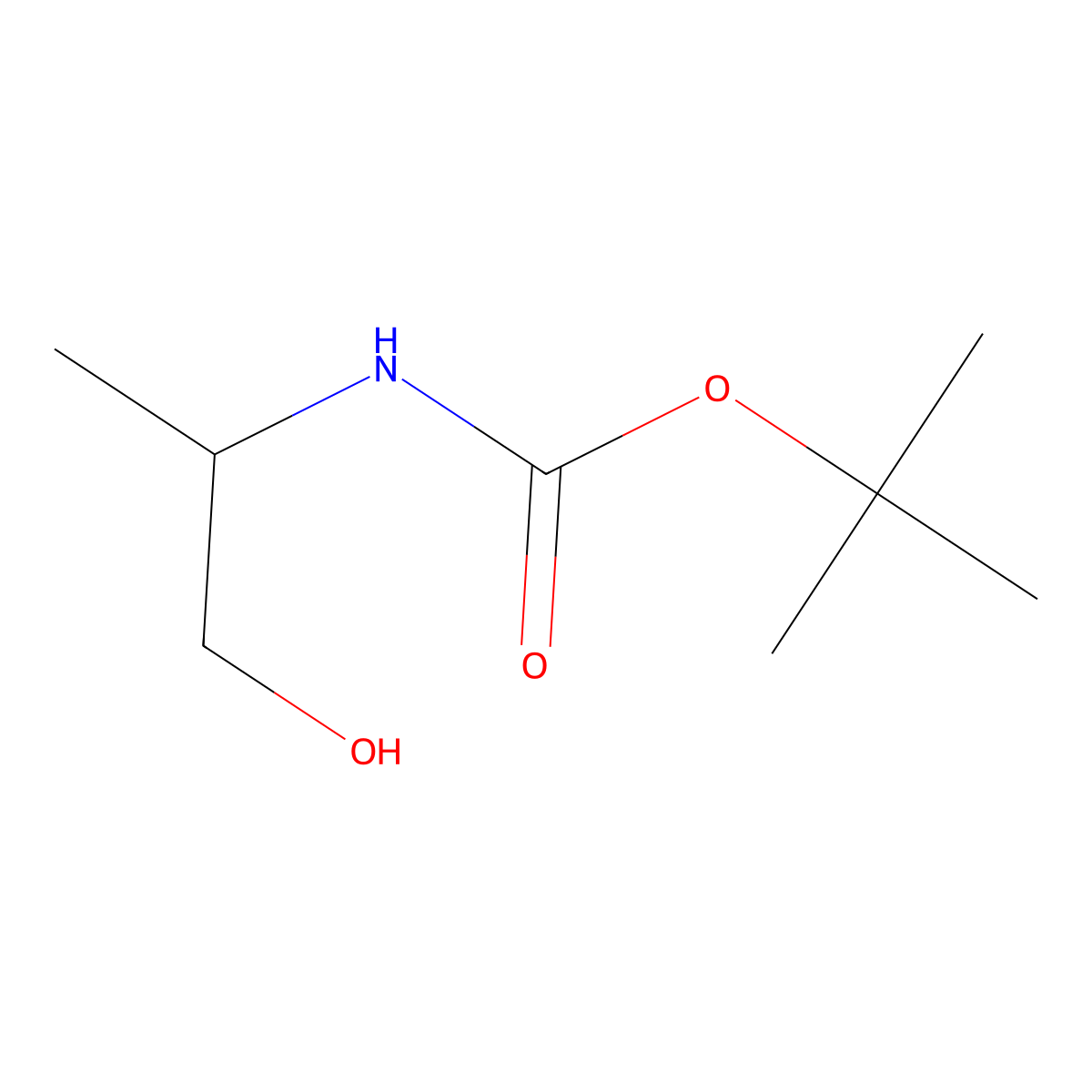 tert-butyl N-((2R)-1-hydroxypropan-2-yl)carbamate molecular structure, CAS 106391-86-0