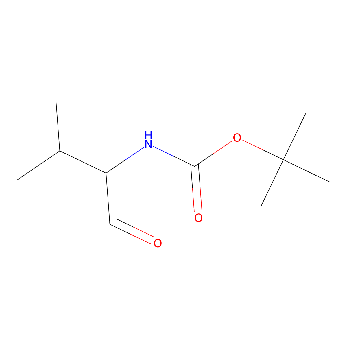 Tert-butyl 3-methyl-1-oxobutan-2-ylcarbamate molecular structure, CAS 106391-88-2