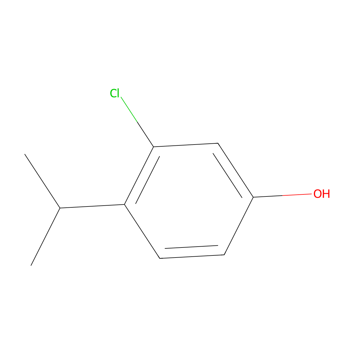 3-Chloro-4-isopropylphenol molecular structure, CAS 106396-27-4