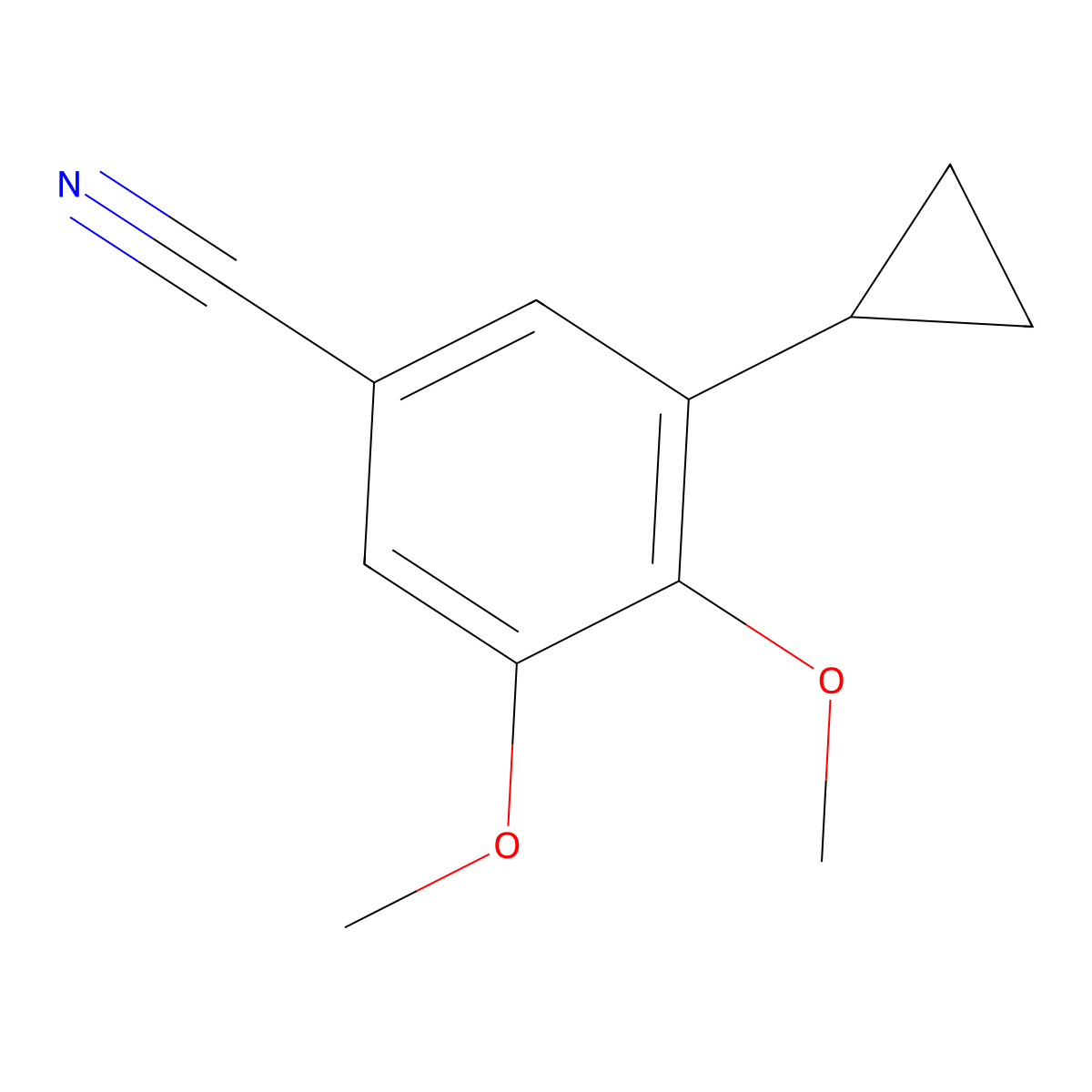 3-Cyclopropyl-4,5-dimethoxybenzonitrile molecular structure, CAS 1063960-61-1