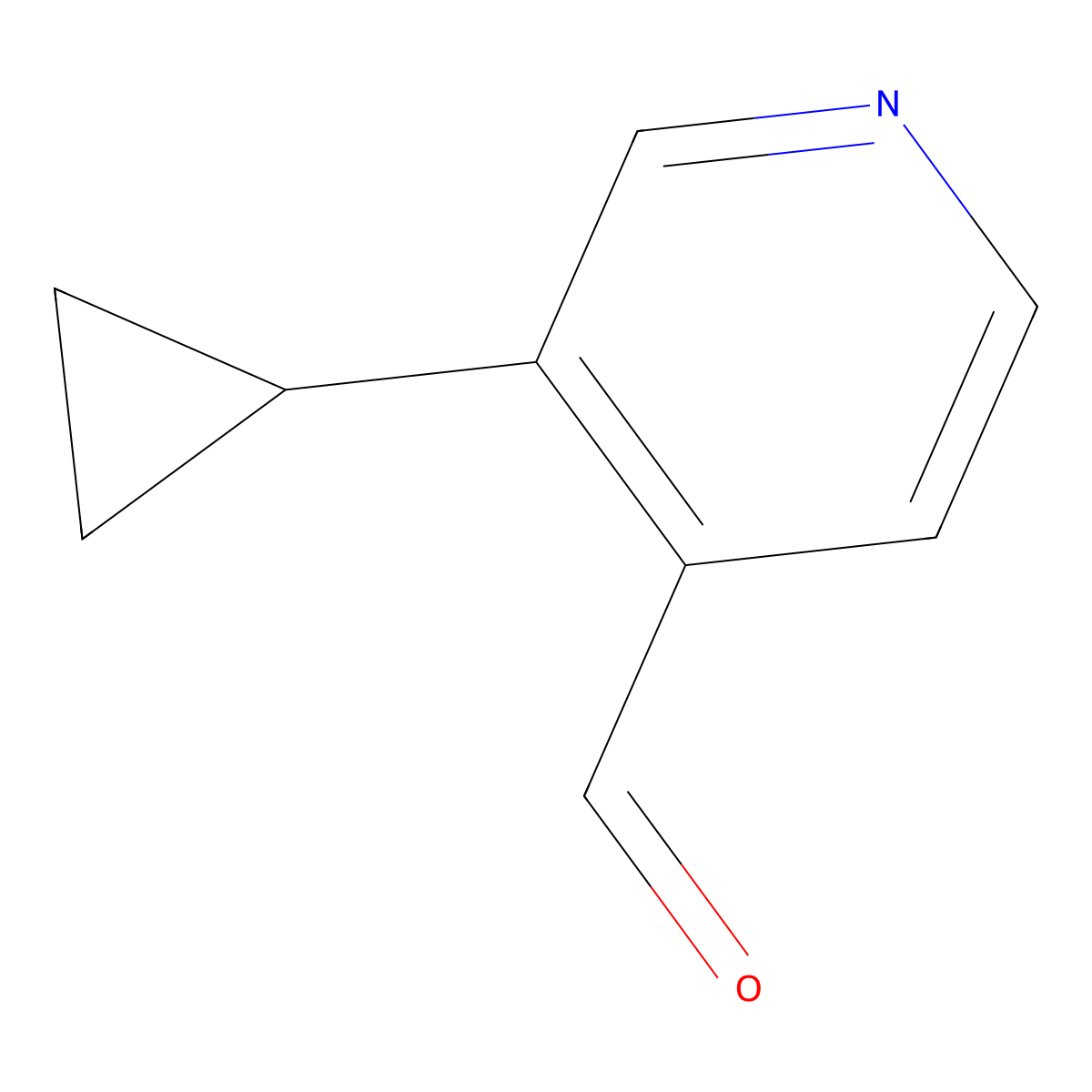 3-Cyclopropylpyridine-4-carbaldehyde molecular structure, CAS 1063960-86-0