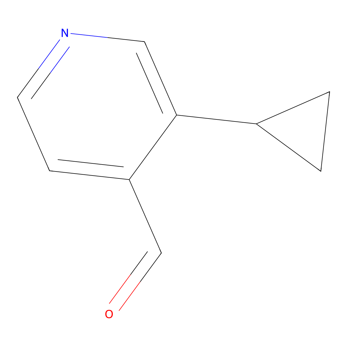 3-Cyclopropylpyridine-4-carbaldehyde molecular structure, CAS 1063960-86-0