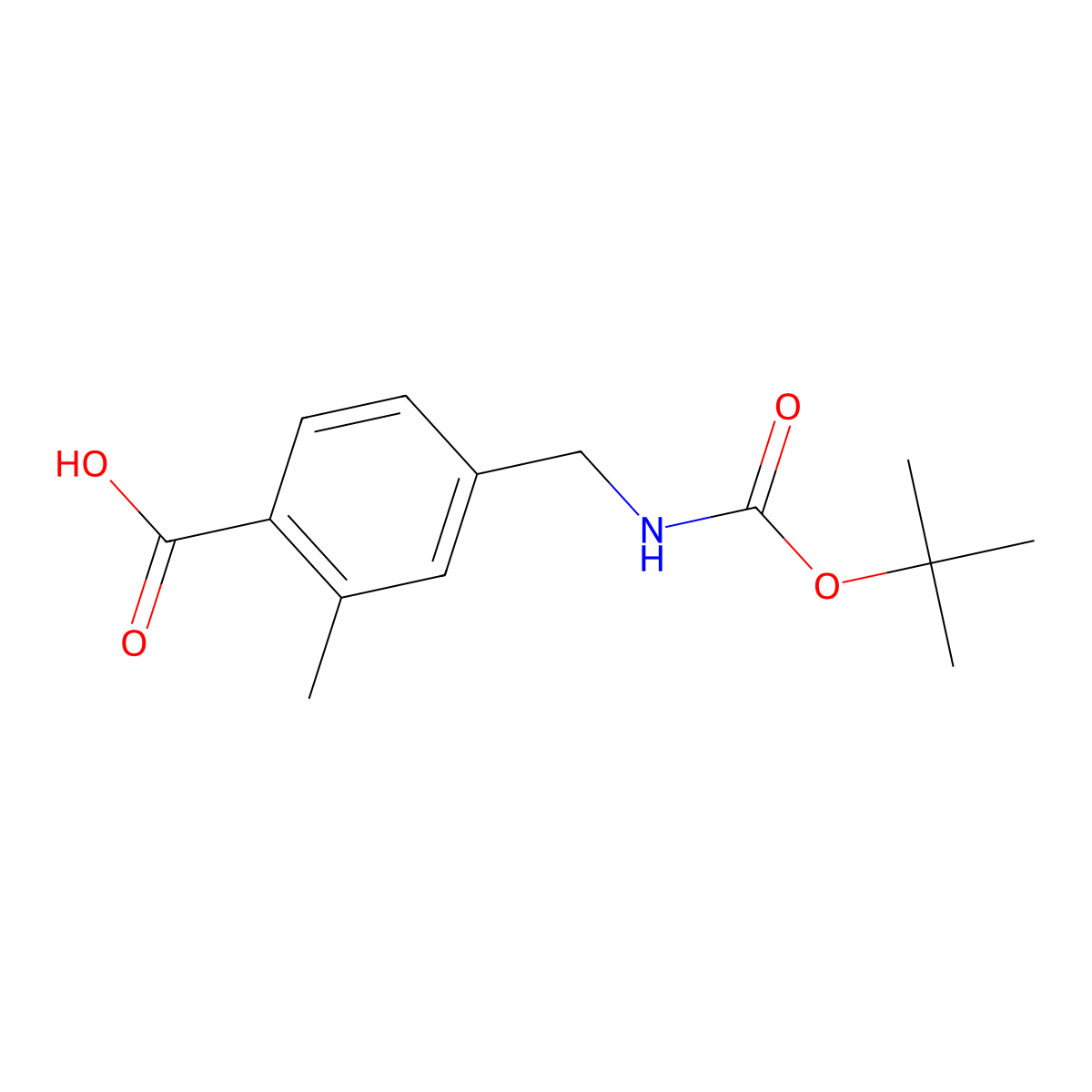4-({[(Tert-butoxy)carbonyl]amino}methyl)-2-methylbenzoic acid molecular structure, CAS 106397-68-6
