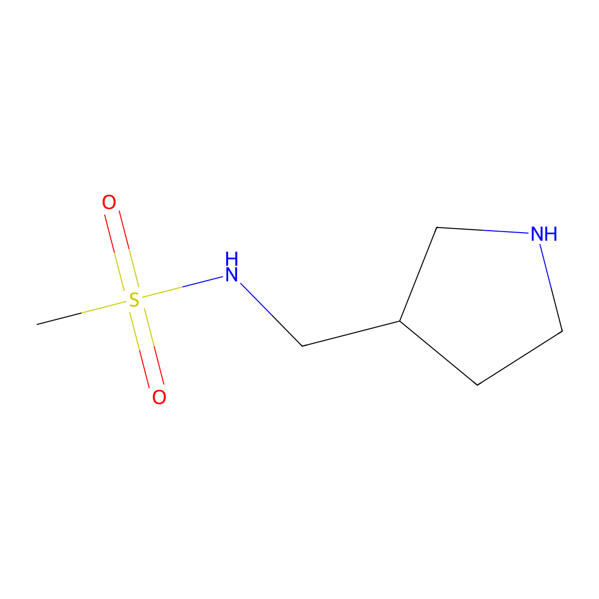 N-[(Pyrrolidin-3-yl)methyl]methanesulfonamide molecular structure, CAS 1064048-61-8