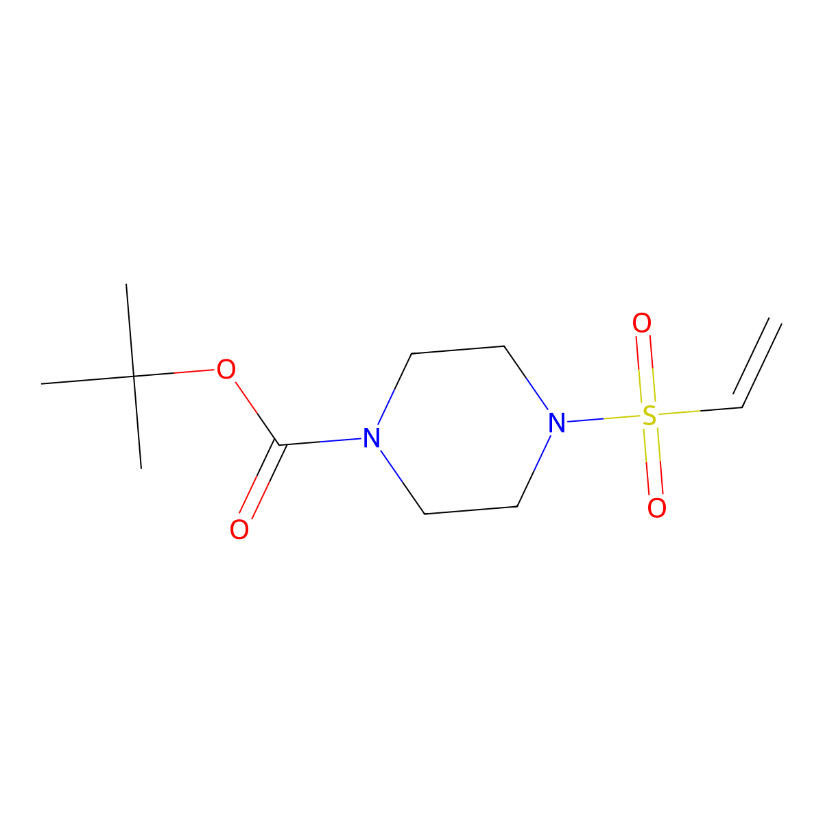 Tert-butyl 4-(vinylsulfonyl)piperazine-1-carboxylate molecular structure, CAS 1064052-68-1