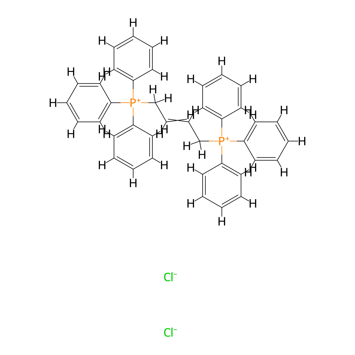 (But-2-ene-1,4-diyl)bis(triphenylphosphanium) dichloride molecular structure, CAS 106423-29-4