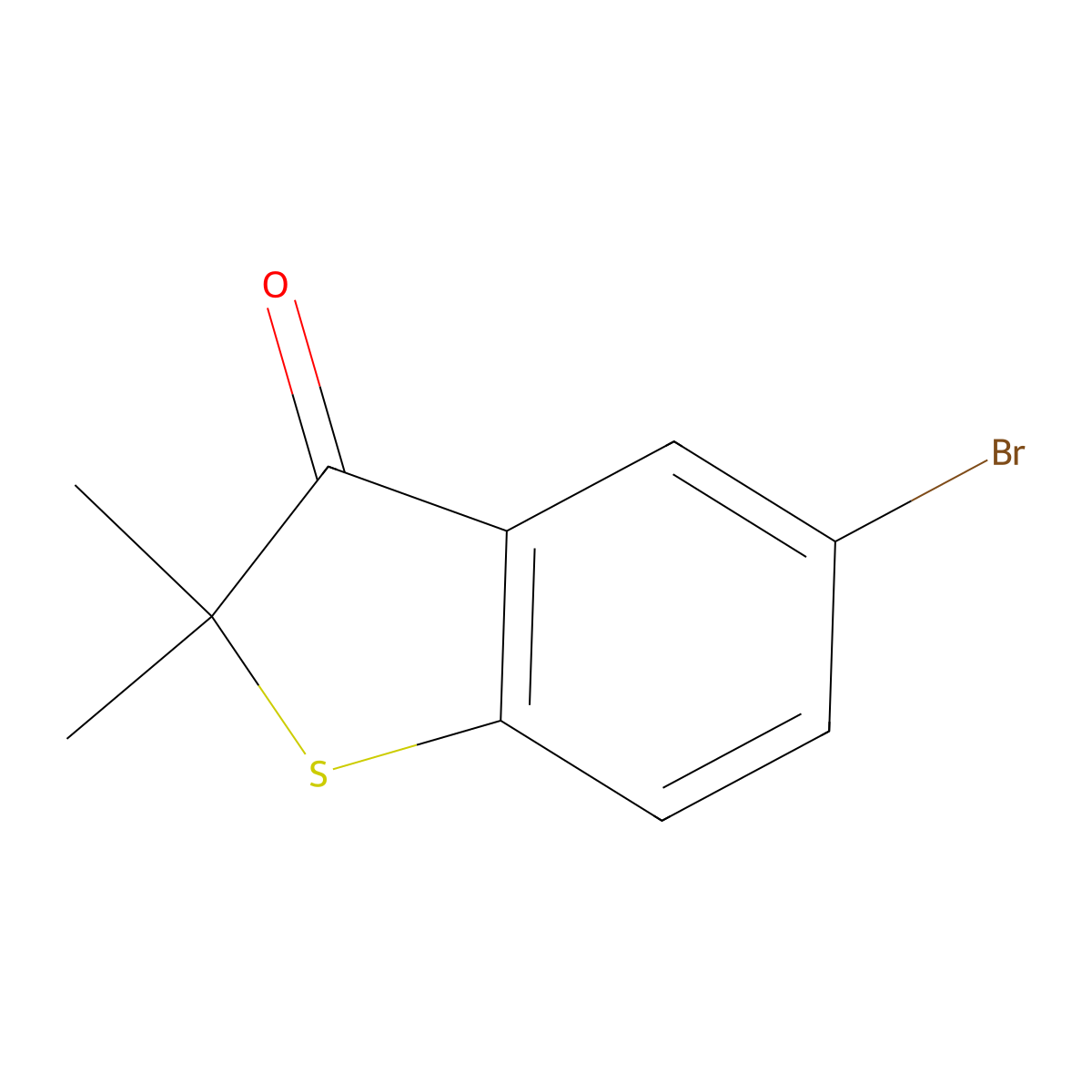 5-Bromo-2,2-dimethylbenzo[b]thiophen-3(2h)-one molecular structure, CAS 1064254-57-4
