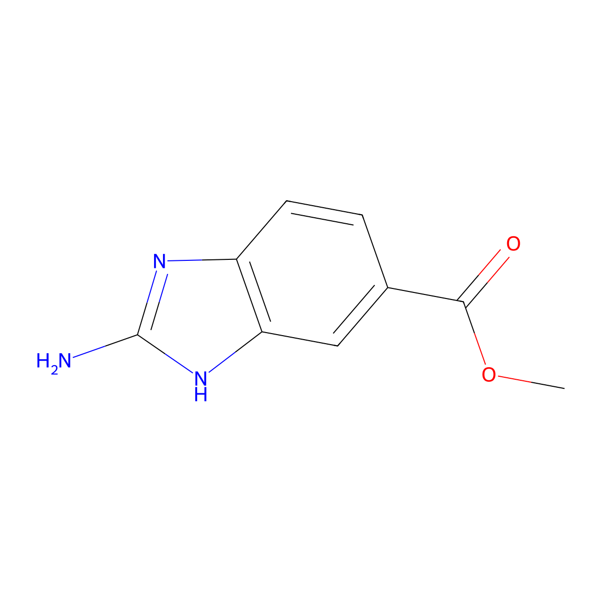 Methyl 2-amino-1H-benzimidazole-6-carboxylate molecular structure, CAS 106429-38-3