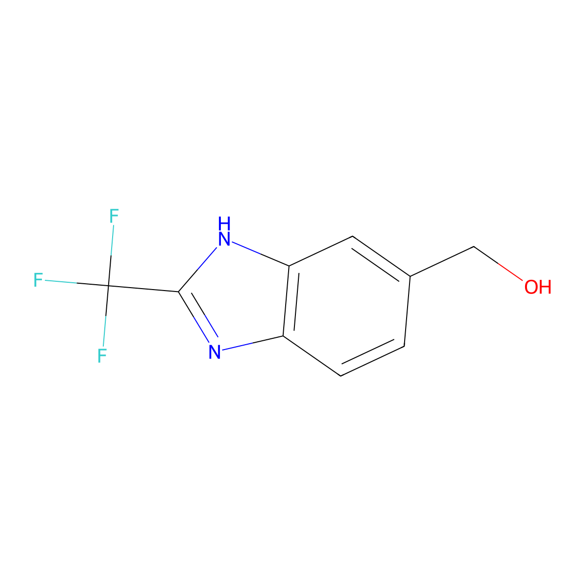 1H-Benzimidazole-6-methanol, 2-(trifluoromethyl)- molecular structure, CAS 106429-44-1