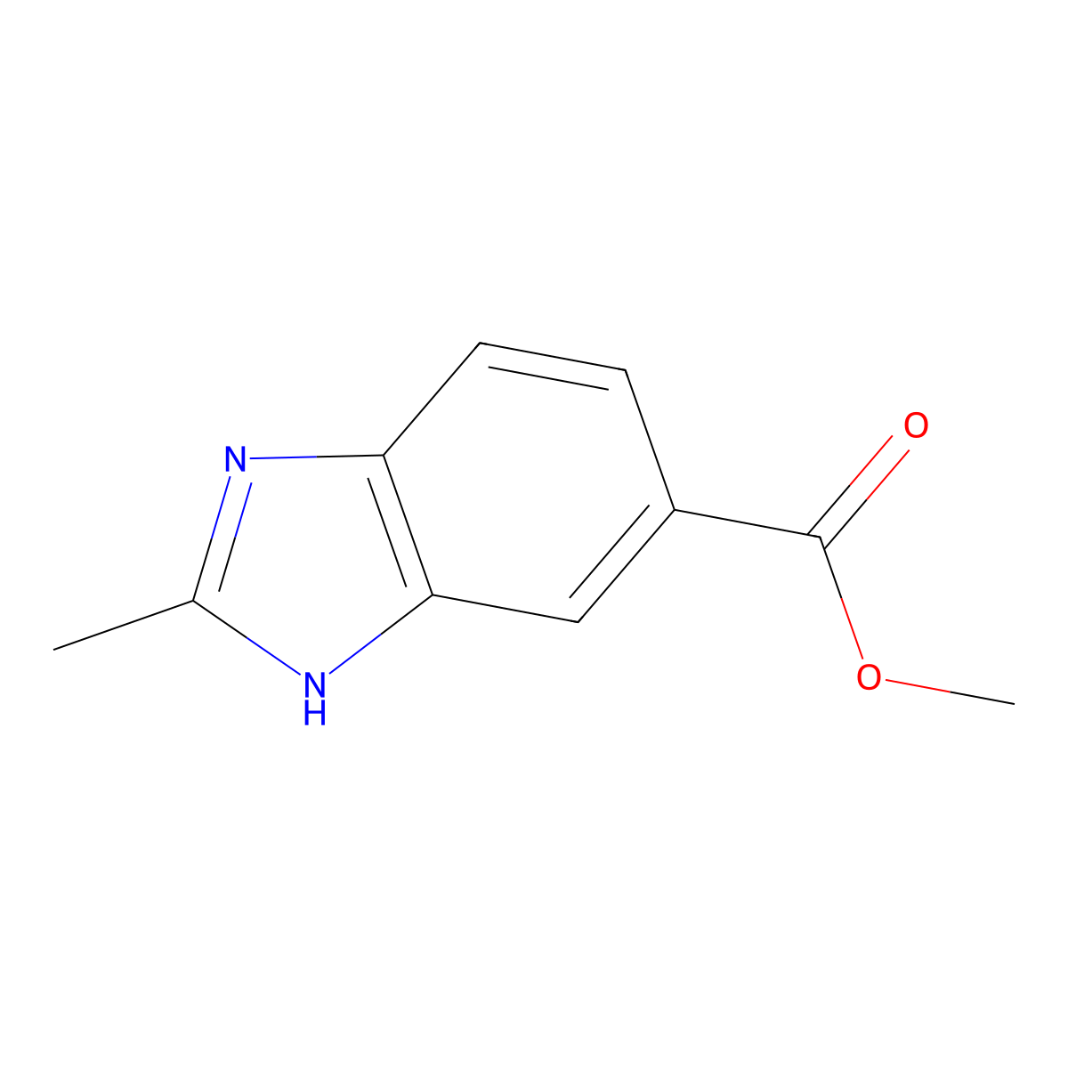 Methyl 2-methyl-1H-benzimidazole-5-carboxylate molecular structure, CAS 106429-51-0