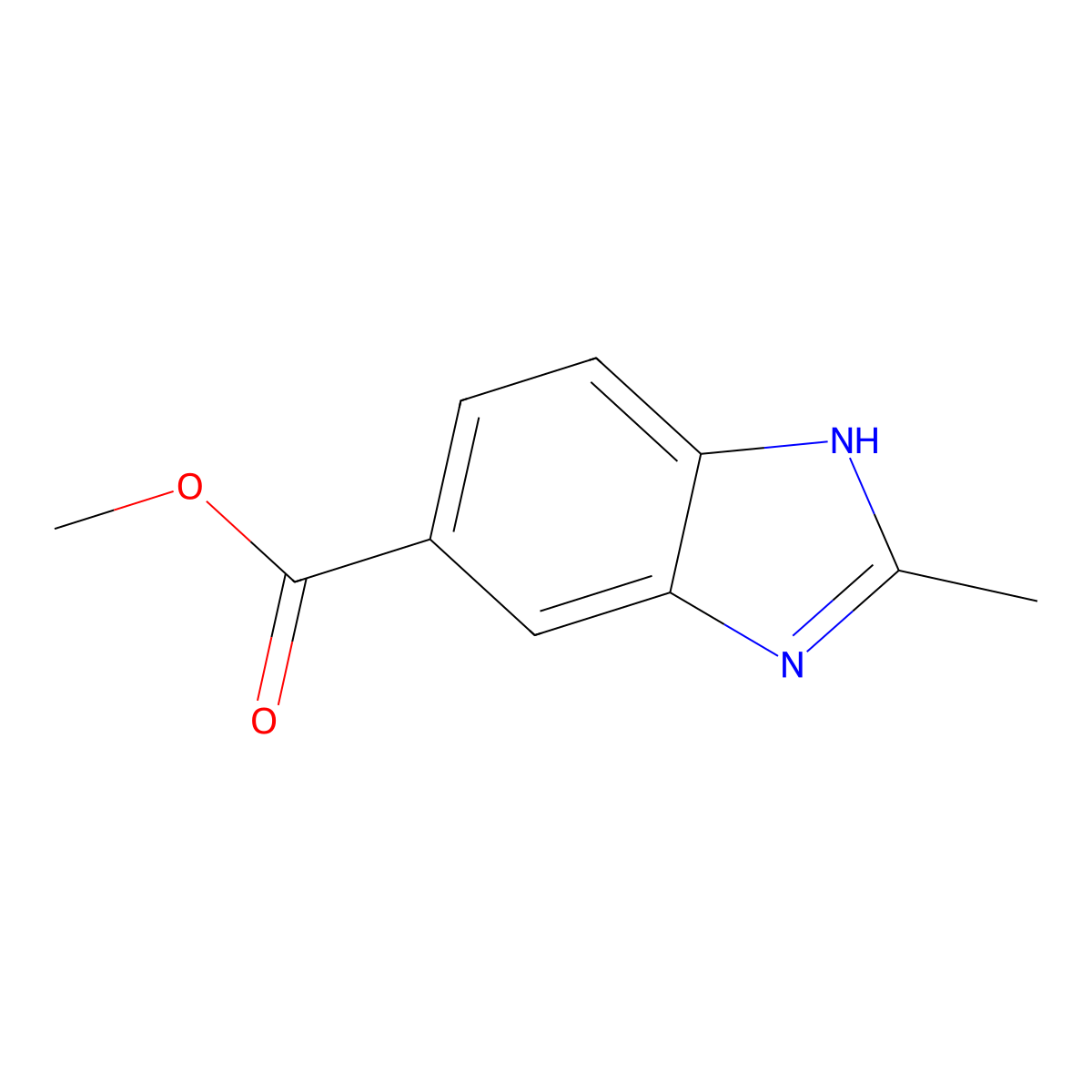 Methyl 2-methyl-1H-benzimidazole-5-carboxylate molecular structure, CAS 106429-51-0