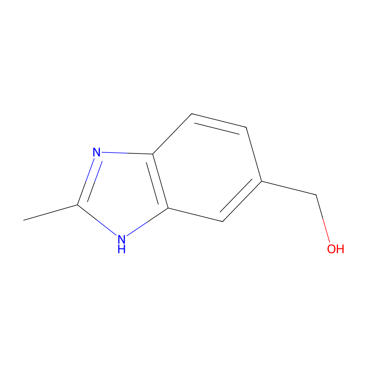 (2-methyl-1H-benzo[d]imidazol-5-yl)methanol molecular structure, CAS 106429-52-1