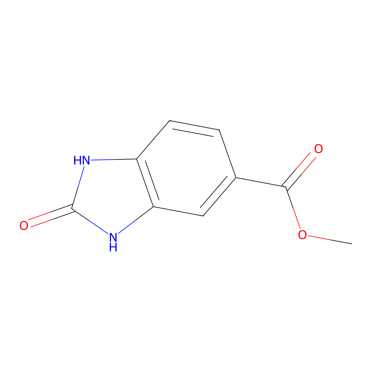 methyl 2-oxo-2,3-dihydro-1H-1,3-benzodiazole-5-carboxylate molecular structure, CAS 106429-57-6