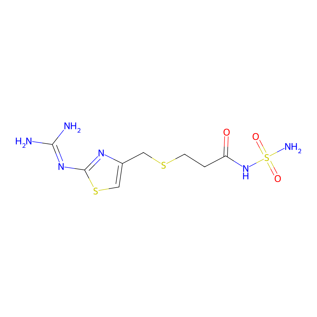 Famotidine sulfamoyl propanamide molecular structure, CAS 106433-44-7
