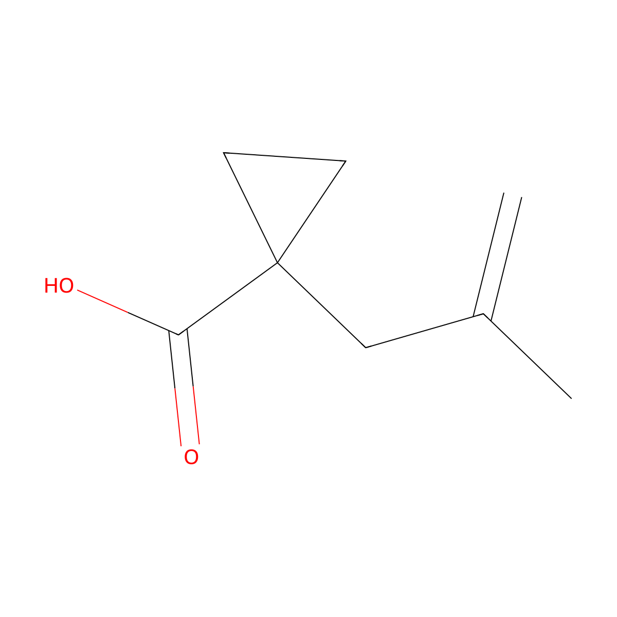 1-(2-Methylprop-2-en-1-yl)cyclopropane-1-carboxylic acid molecular structure, CAS 106434-69-9
