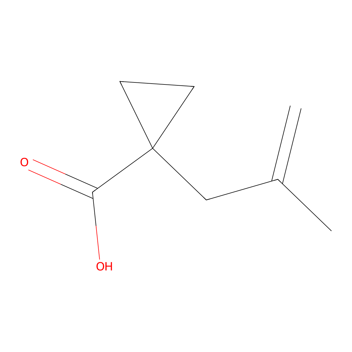 1-(2-Methylprop-2-en-1-yl)cyclopropane-1-carboxylic acid molecular structure, CAS 106434-69-9
