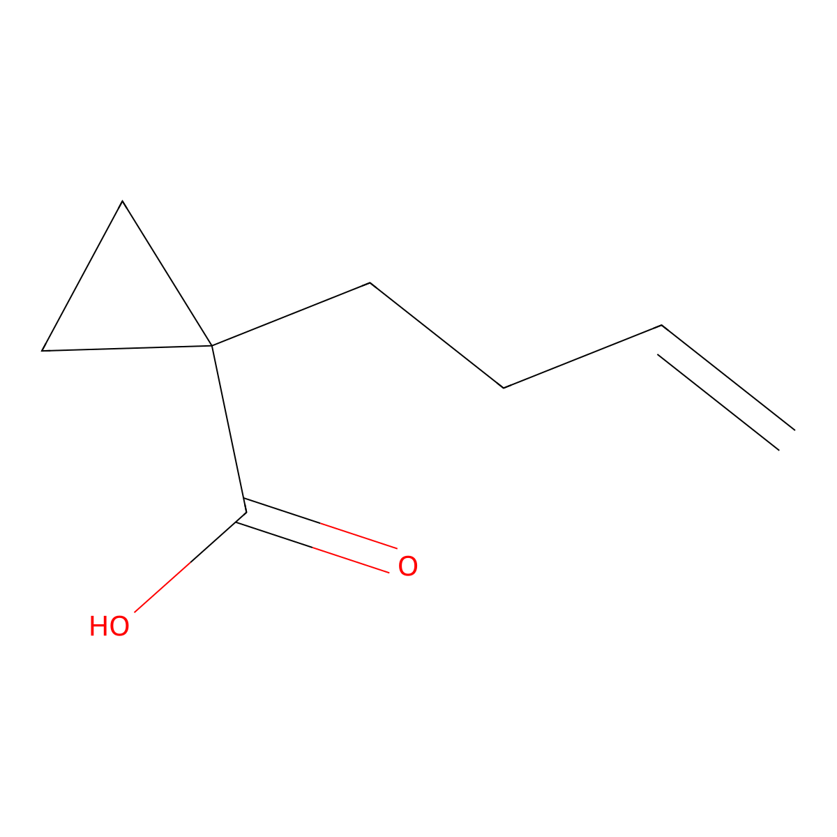 1-(But-3-en-1-yl)cyclopropane-1-carboxylic acid molecular structure, CAS 106434-86-0
