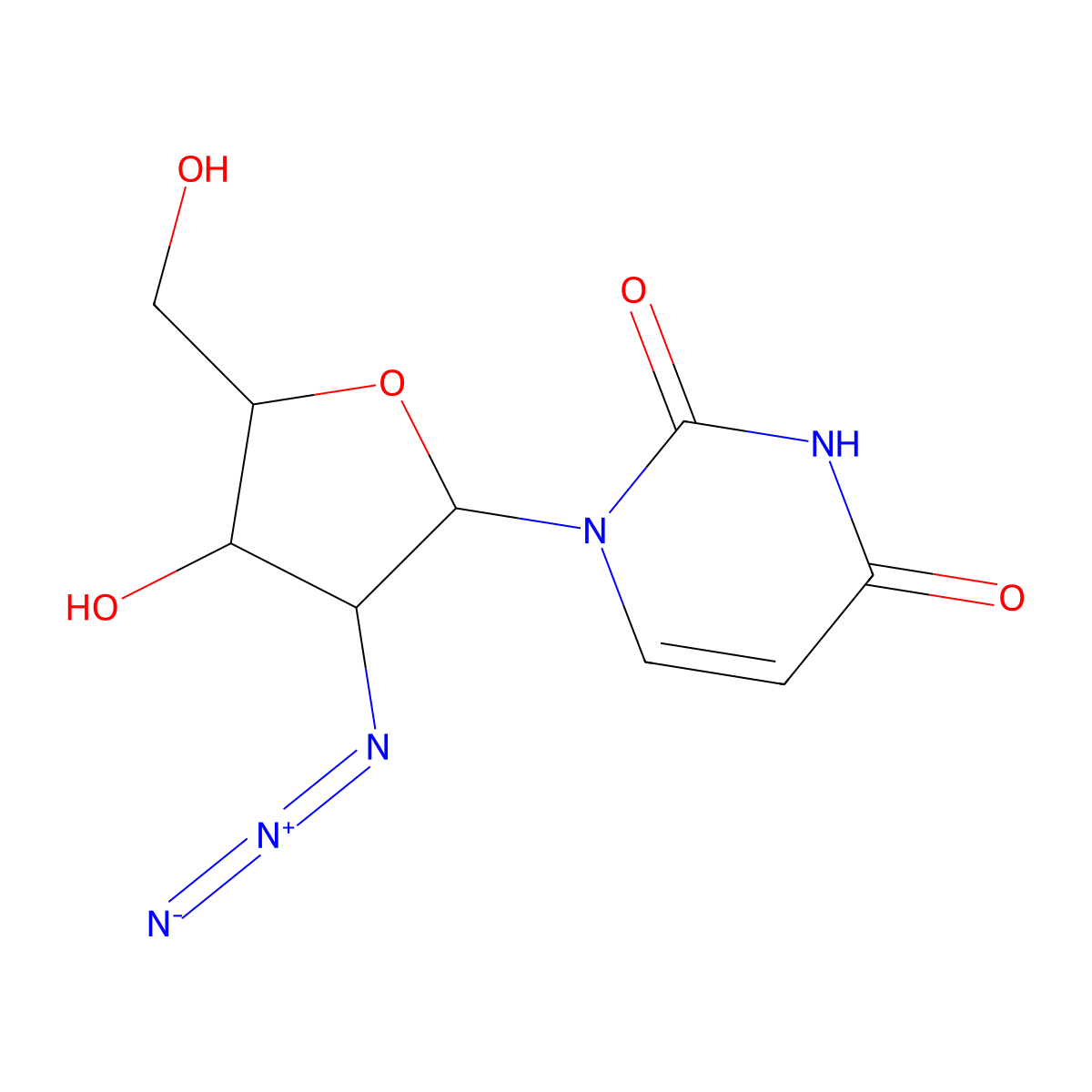 2'-Azido-2'-deoxyuridine-5'-triphosphate molecular structure, CAS 106448-30-0