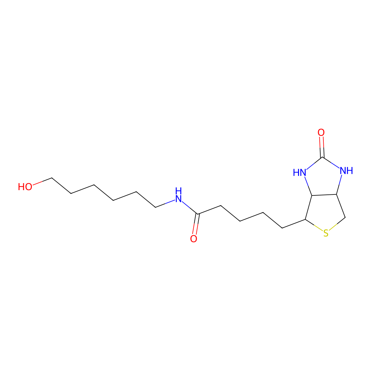 N-(6-hydroxyhexyl)-5-[(4S)-2-oxo-1,3,3a,4,6,6a-hexahydrothieno[3,4-d]imidazol-4-yl]pentanamide molecular structure, CAS 106451-92-7