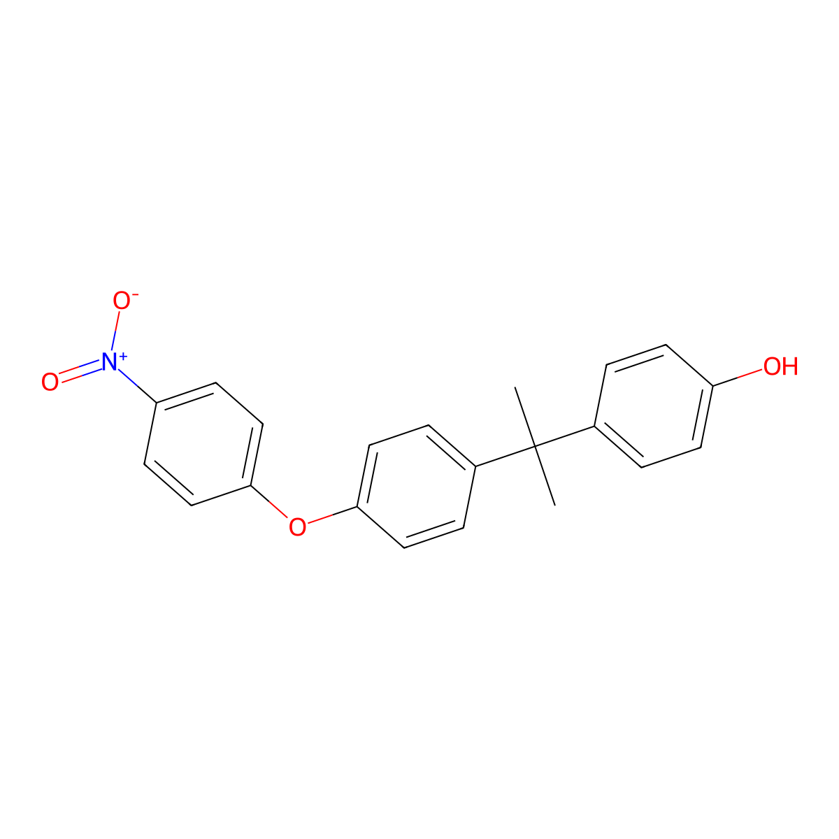 4-[2-[4-(4-Nitrophenoxy)phenyl]propan-2-yl]phenol molecular structure, CAS 106461-00-1