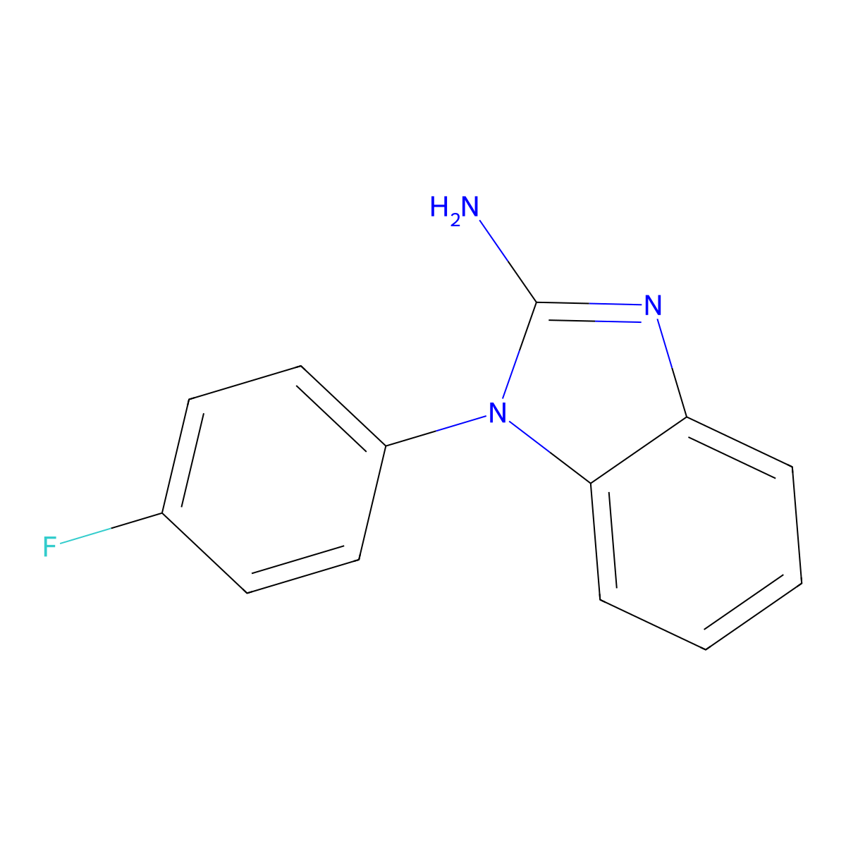1-(4-fluorophenyl)-1H-1,3-benzodiazol-2-amine molecular structure, CAS 106461-31-8