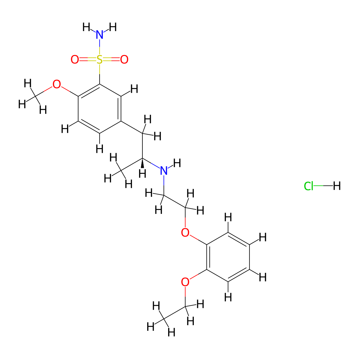 Tamsulosin Hydrochloride molecular structure, CAS 106463-17-6