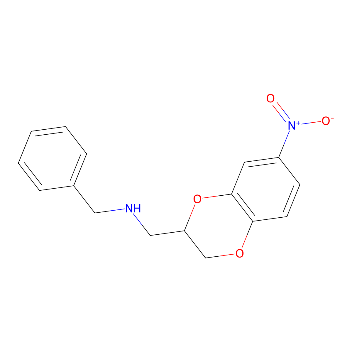 N-Benzyl-1-(7-nitro-2,3-dihydrobenzo[b][1,4]dioxin-2-yl)methanamine molecular structure, CAS 1064662-72-1