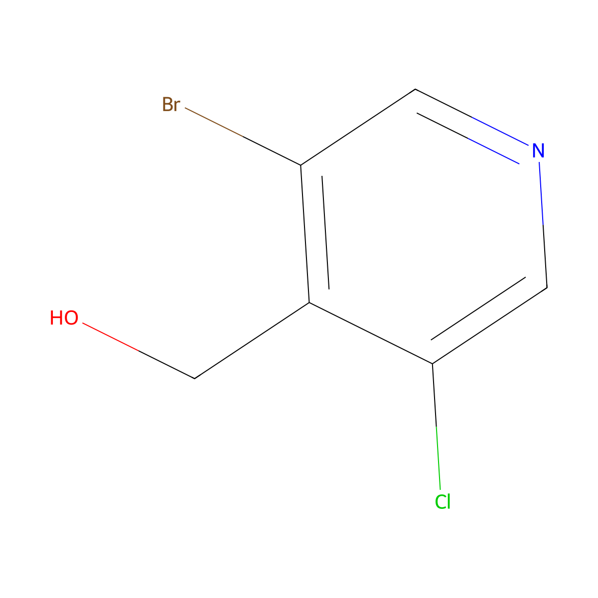 (3-Bromo-5-chloropyridin-4-yl)methanol molecular structure, CAS 1064677-18-4