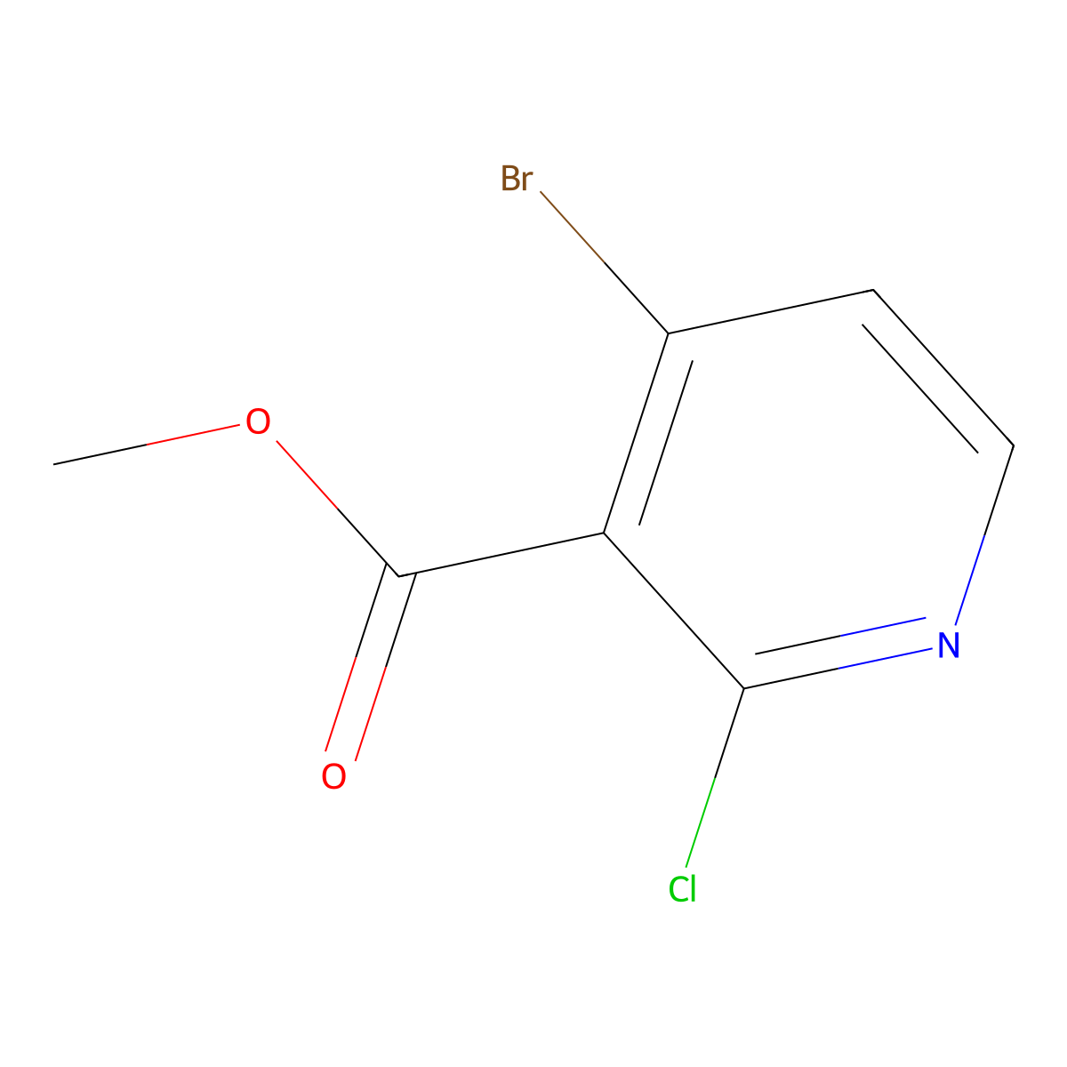 Methyl 4-bromo-2-chloronicotinate molecular structure, CAS 1064678-14-3