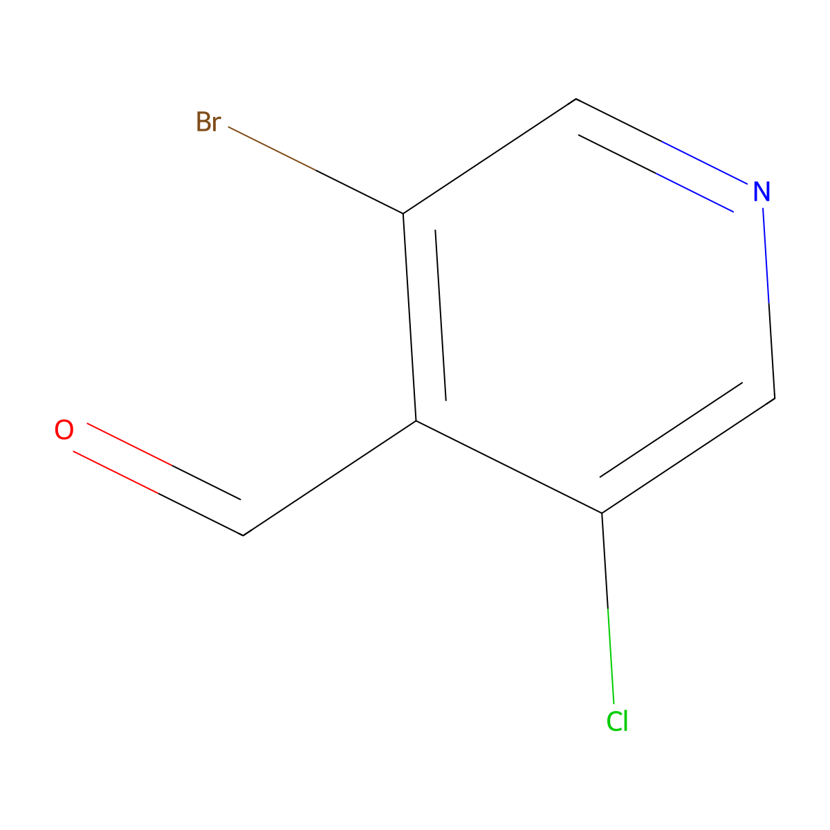 3-Bromo-5-chloropyridine-4-carboxaldehyde molecular structure, CAS 1064678-66-5