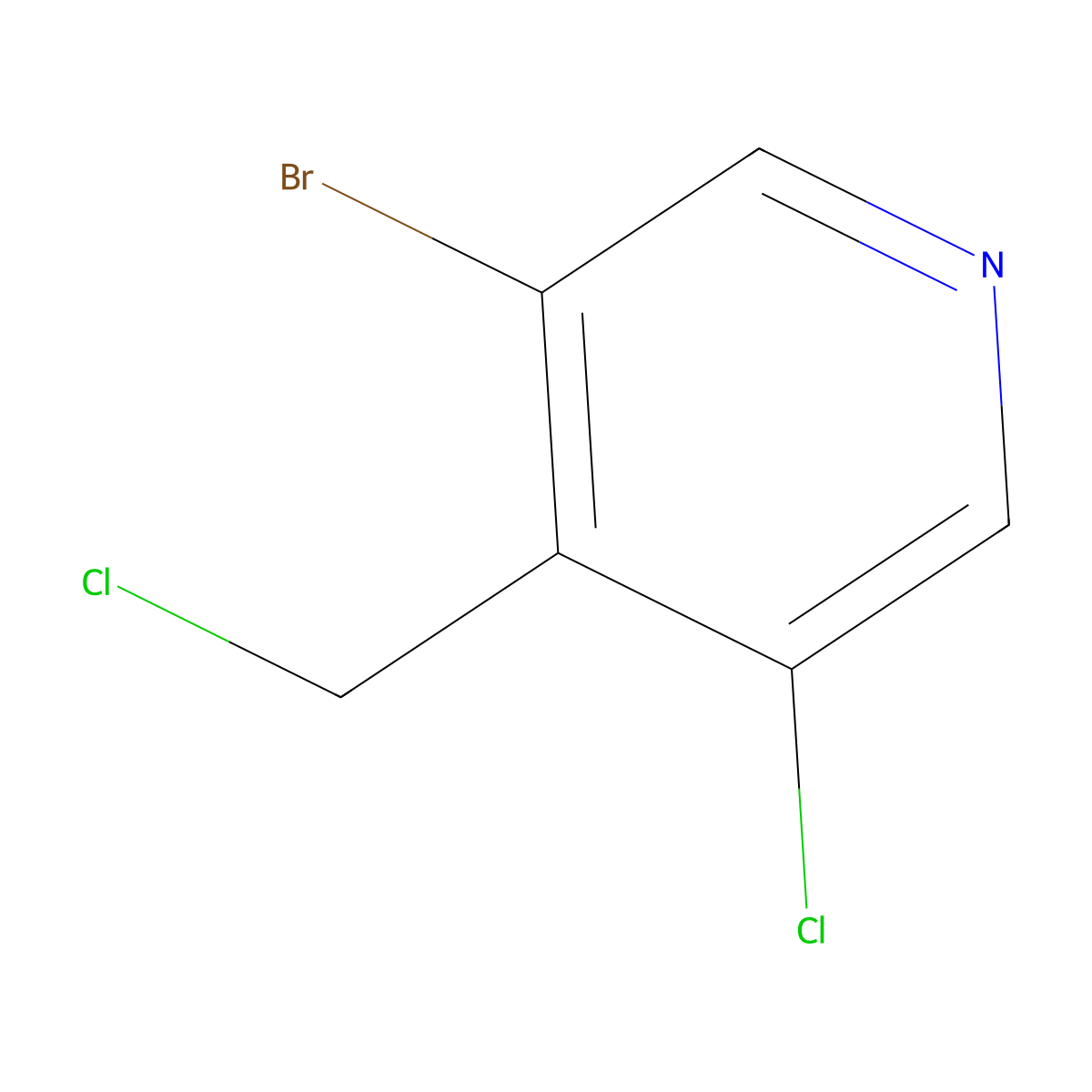 3-Bromo-5-chloro-4-chloromethyl-pyridine molecular structure, CAS 1064678-67-6