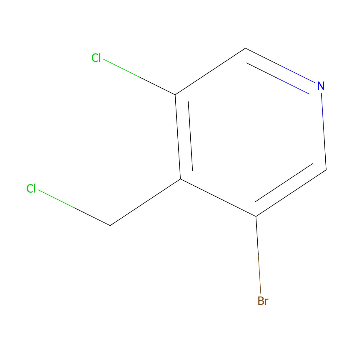 3-Bromo-5-chloro-4-chloromethyl-pyridine molecular structure, CAS 1064678-67-6