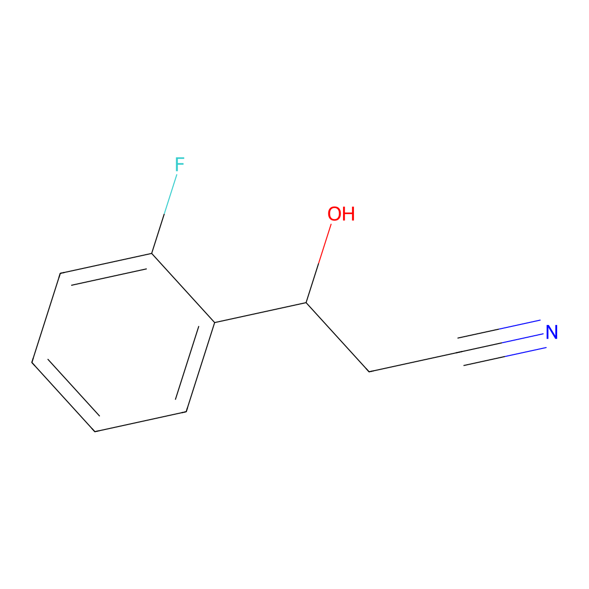 3-(2-Fluorophenyl)-3-hydroxypropanenitrile molecular structure, CAS 106468-02-4