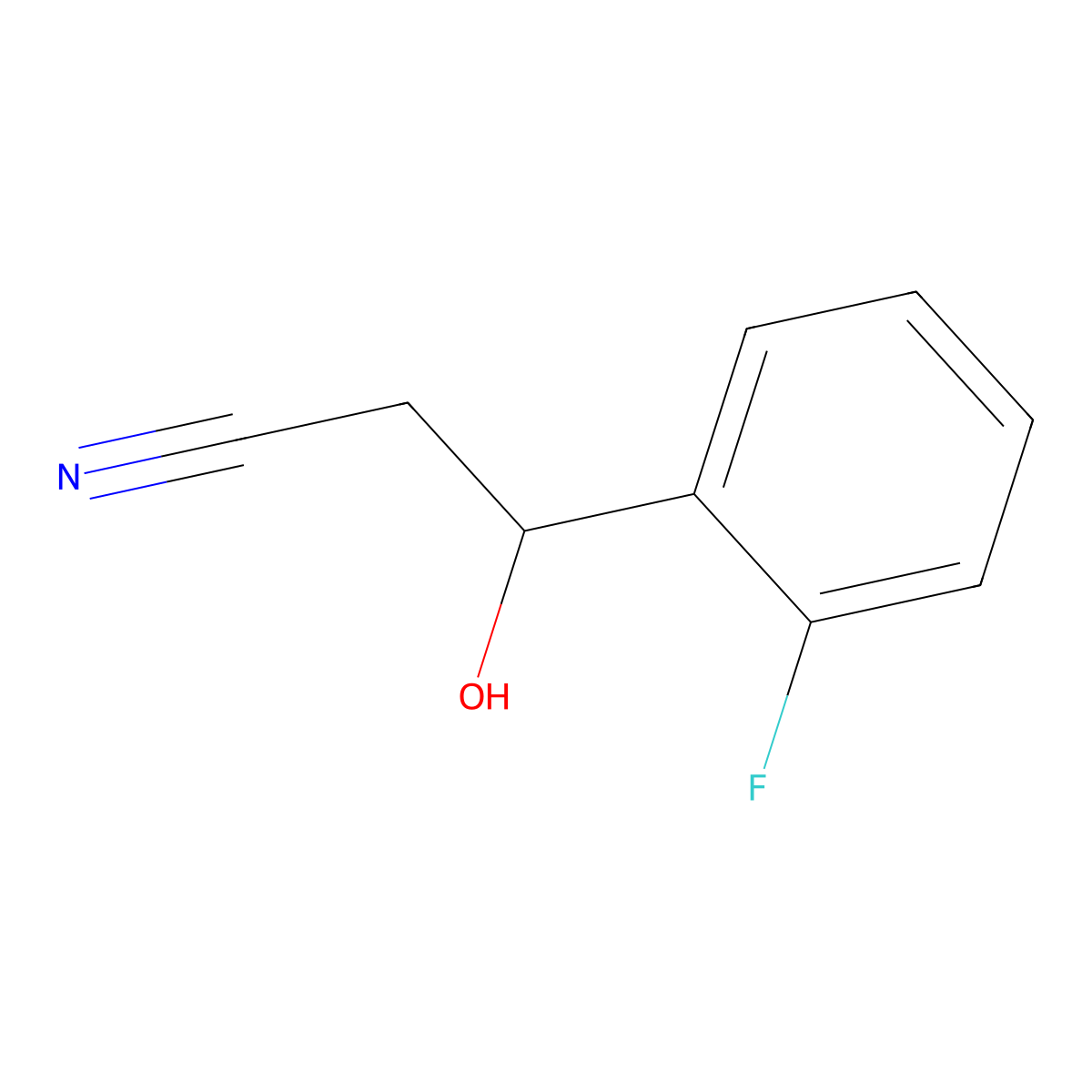 3-(2-Fluorophenyl)-3-hydroxypropanenitrile molecular structure, CAS 106468-02-4