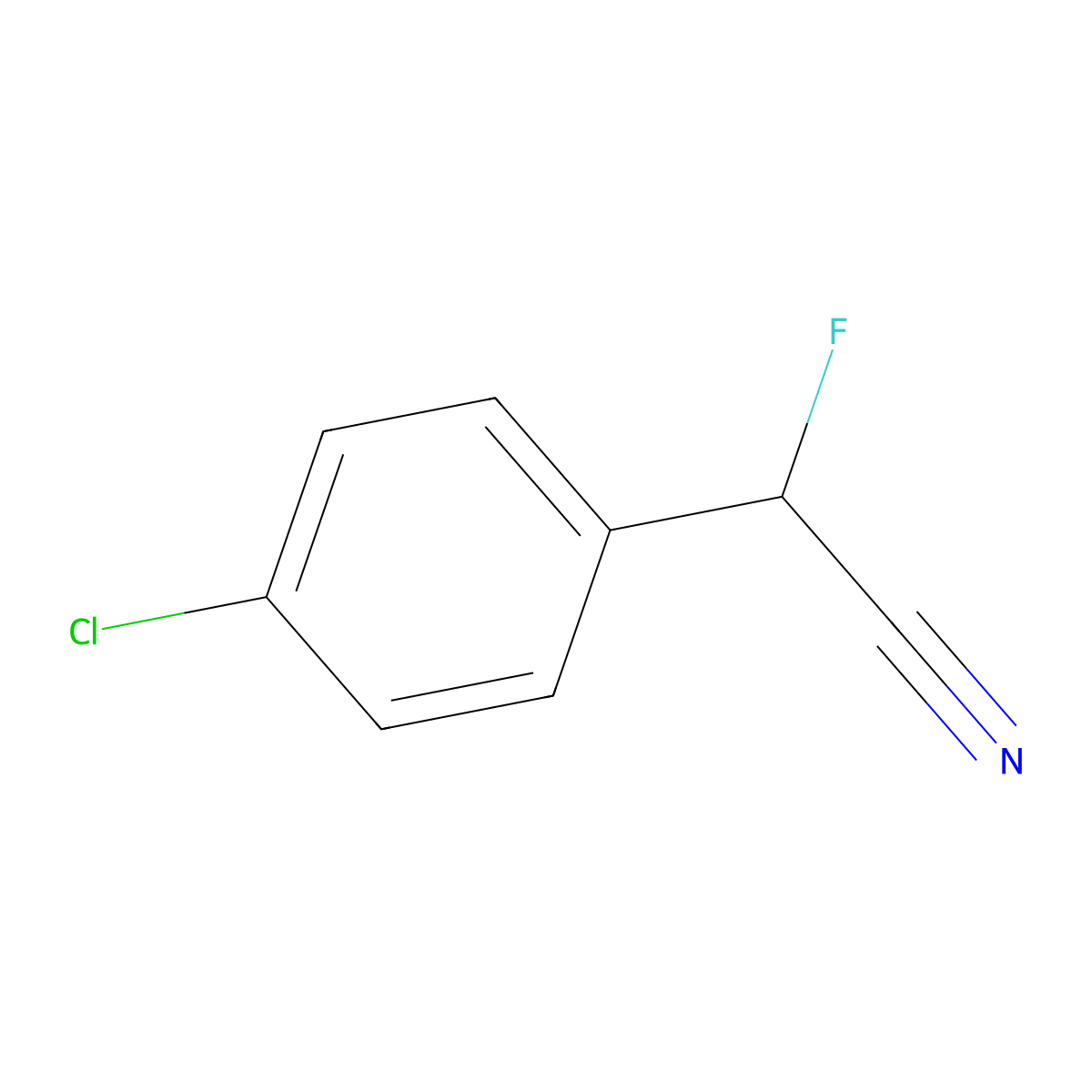 2-(4-Chlorophenyl)-2-fluoroacetonitrile molecular structure, CAS 106468-05-7