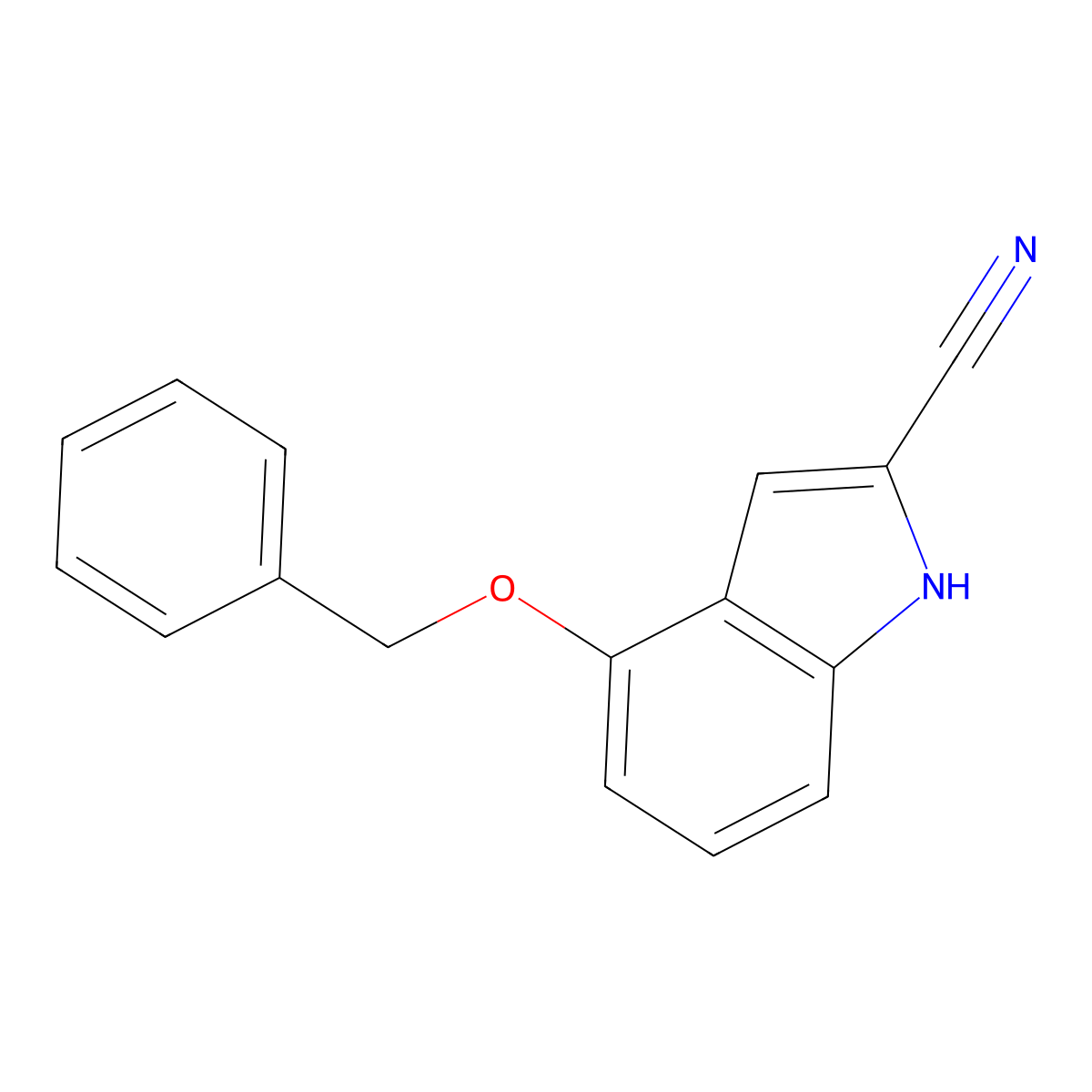 4-benzyloxy-1H-indole-2-carbonitrile molecular structure, CAS 106469-56-1