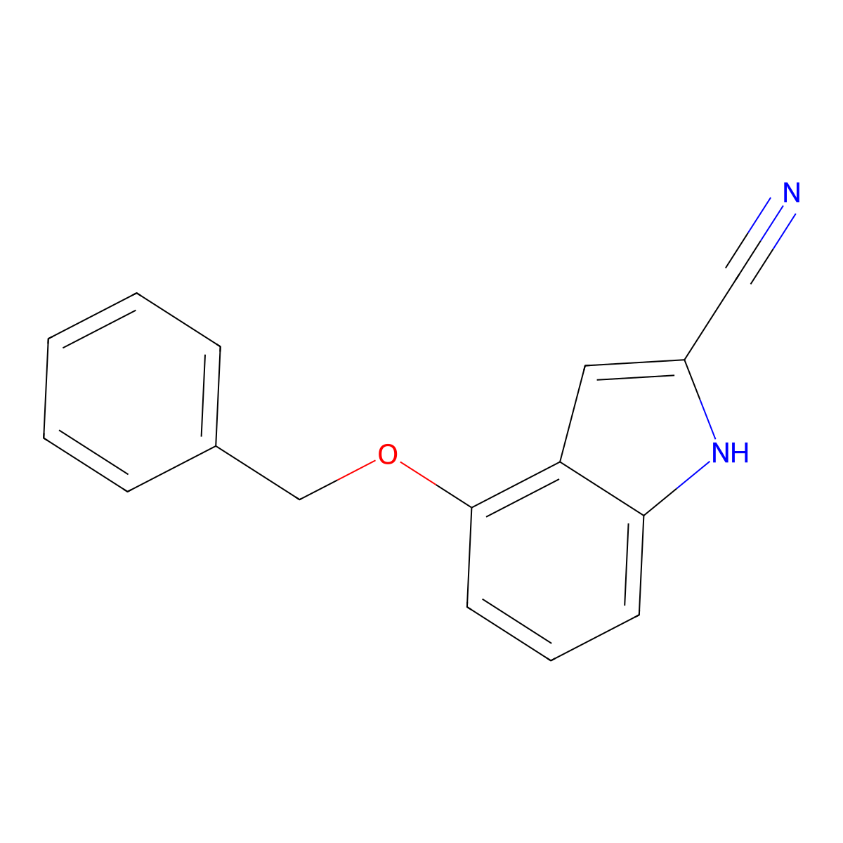 4-benzyloxy-1H-indole-2-carbonitrile molecular structure, CAS 106469-56-1