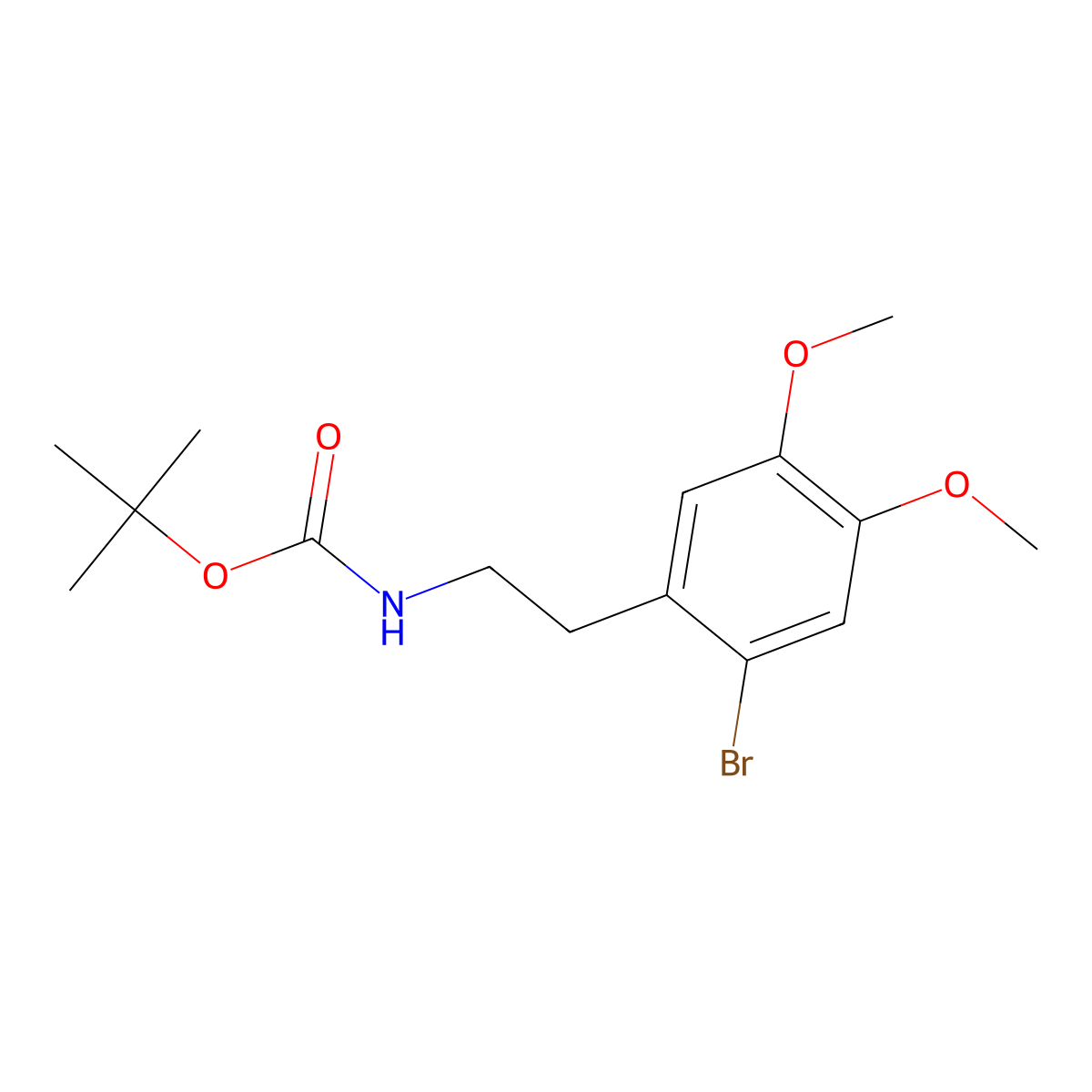 tert-butyl N-[2-(2-bromo-4,5-dimethoxyphenyl)ethyl]carbamate molecular structure, CAS 106469-78-7