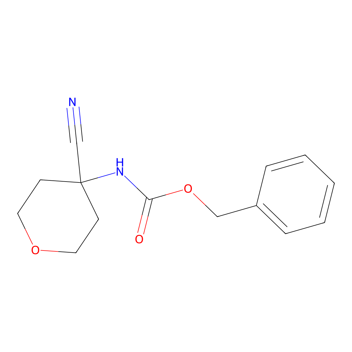 benzyl N-(4-cyanooxan-4-yl)carbamate molecular structure, CAS 1064707-08-9