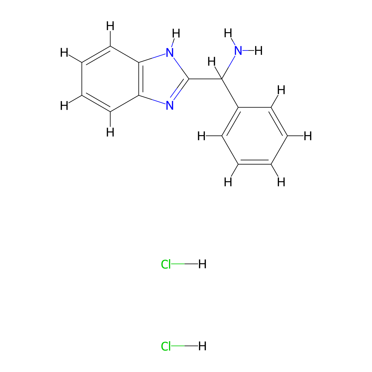 (1H-1,3-benzodiazol-2-yl)(phenyl)methanamine dihydrochloride molecular structure, CAS 106473-45-4