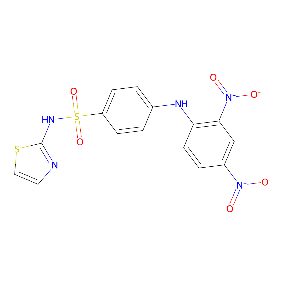 4-((2,4-dinitrophenyl)amino)-N-(thiazol-2-yl)benzenesulfonamide molecular structure, CAS 106477-36-5