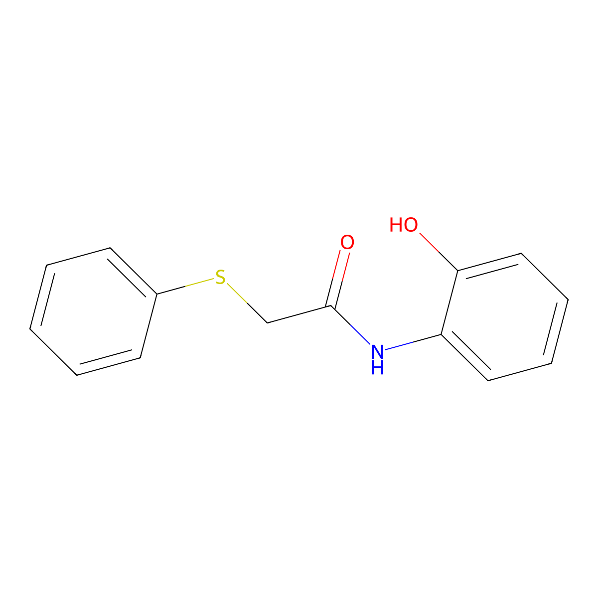 N-(2-hydroxyphenyl)-2-(phenylsulfanyl)acetamide molecular structure, CAS 106477-59-2