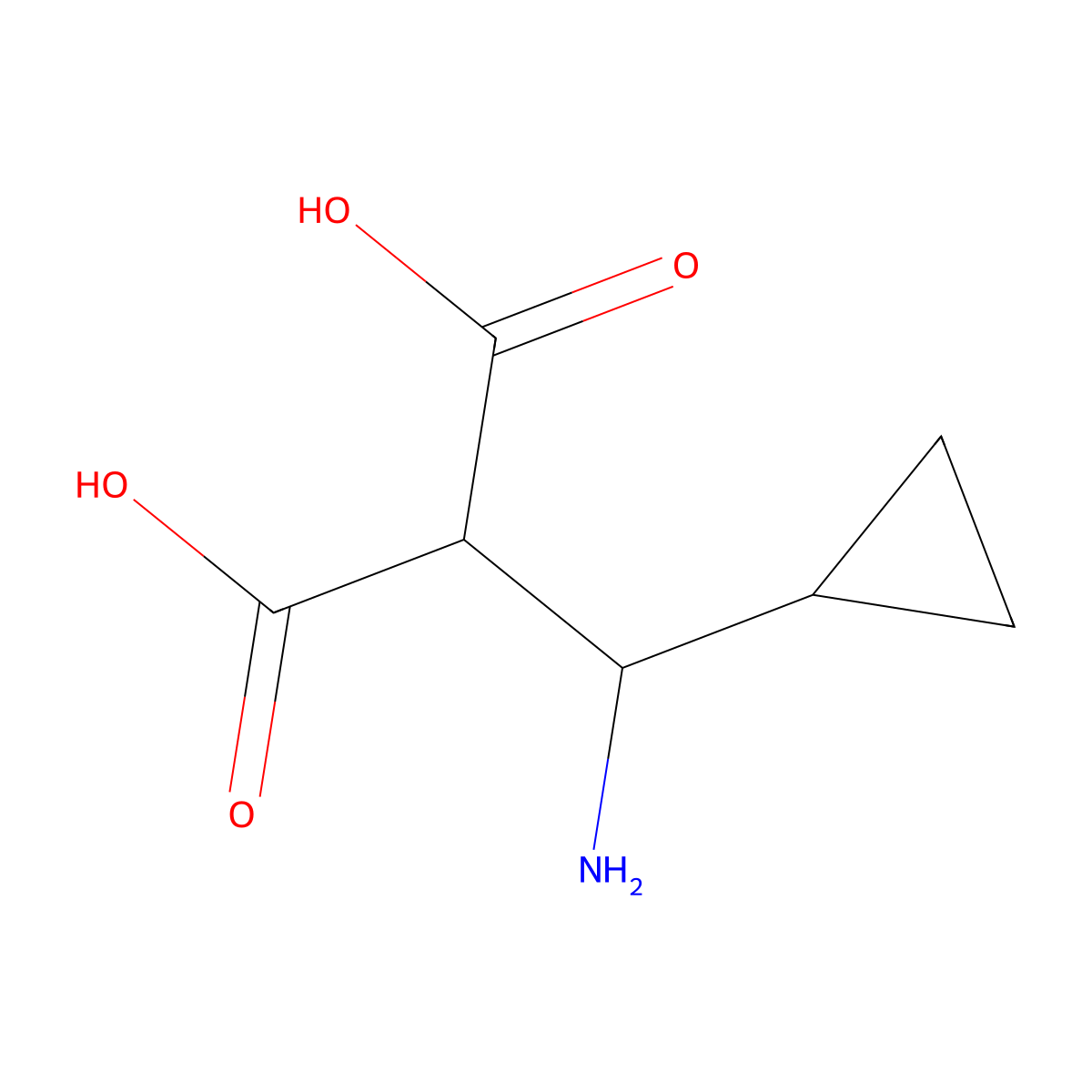 2-(Amino(cyclopropyl)methyl)malonic acid molecular structure, CAS 1064779-86-7