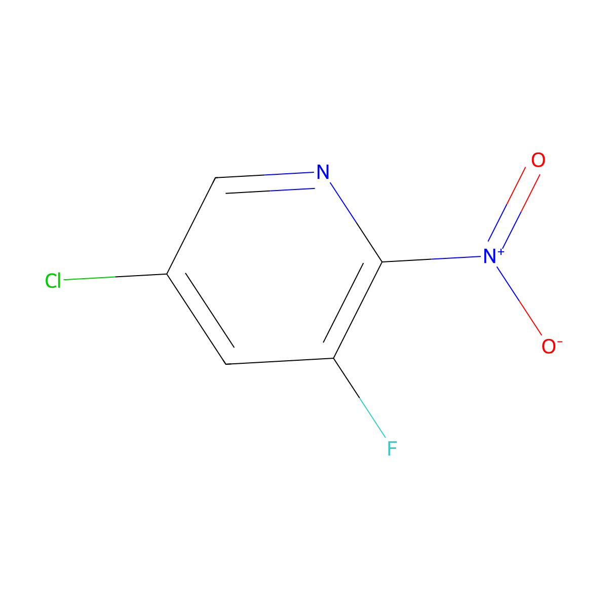 5-Chloro-3-fluoro-2-nitropyridine molecular structure, CAS 1064783-29-4