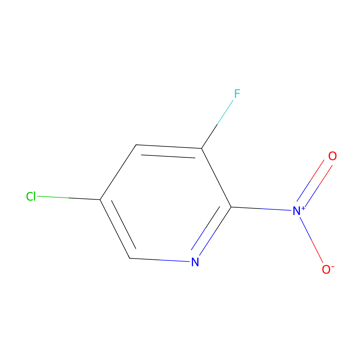 5-Chloro-3-fluoro-2-nitropyridine molecular structure, CAS 1064783-29-4