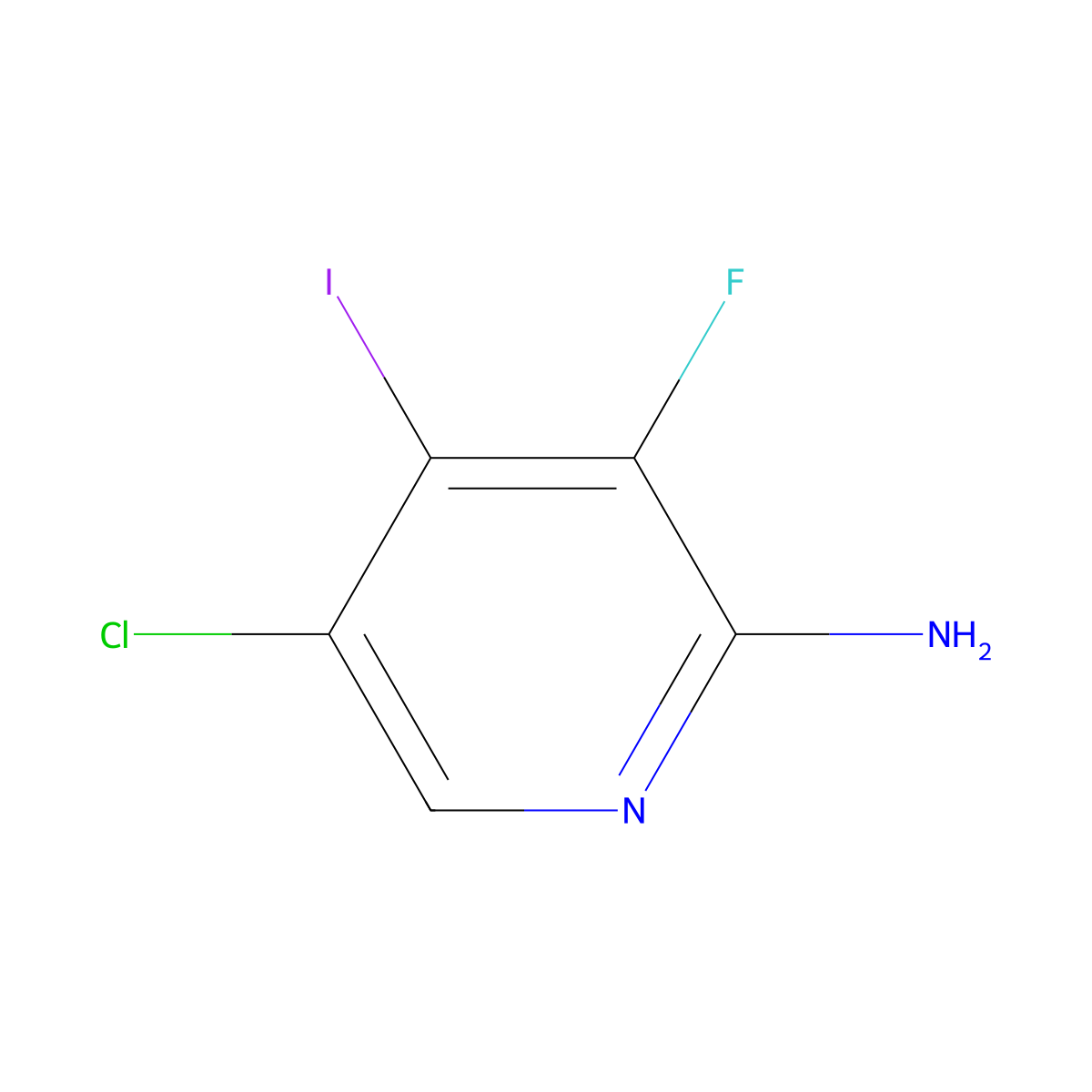 5-Chloro-3-fluoro-4-iodopyridin-2-amine molecular structure, CAS 1064783-30-7