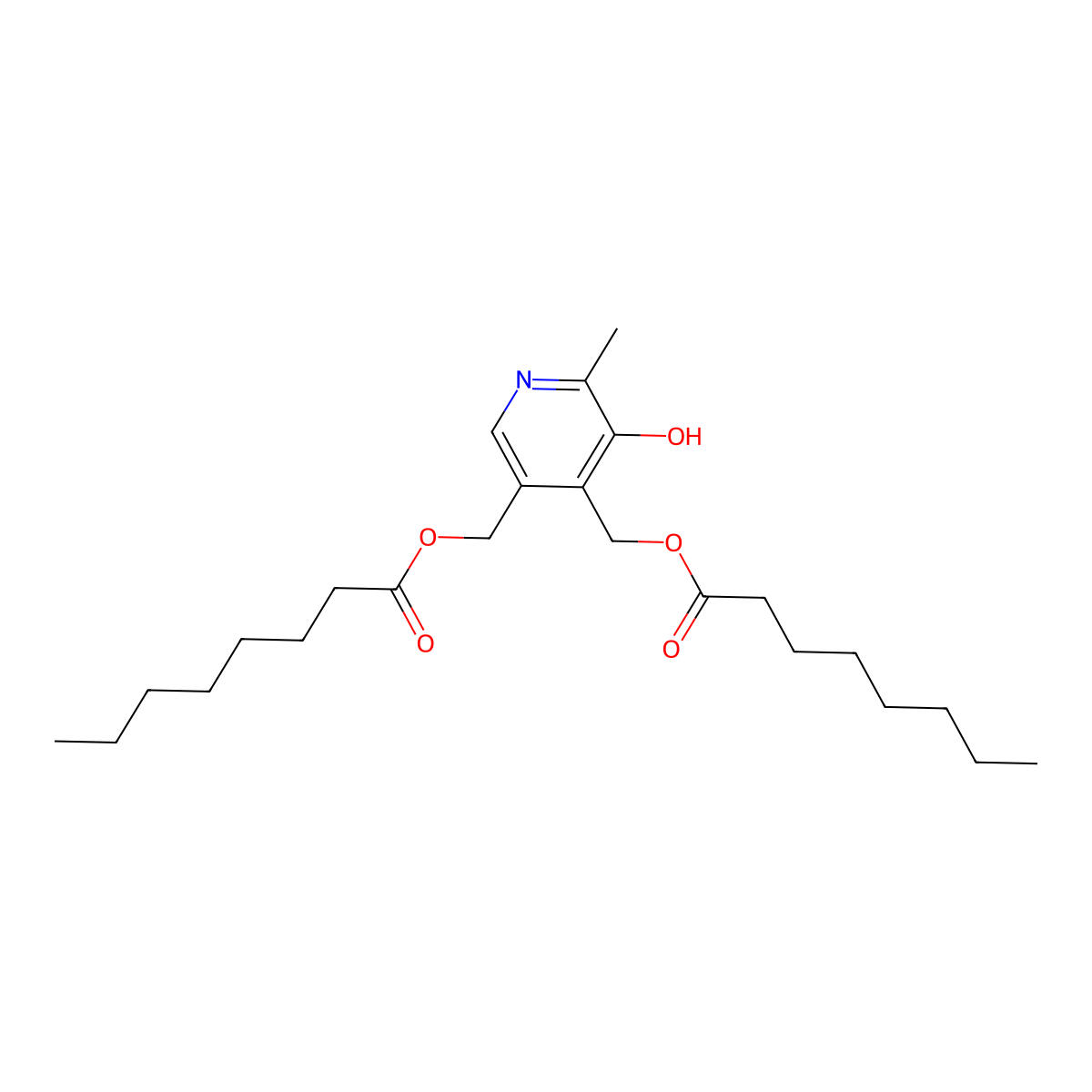 Pyridoxine 3,4-dicaprylate molecular structure, CAS 106483-04-9